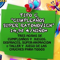 CUMPLEAÑOS TIPO C 3 HORAS